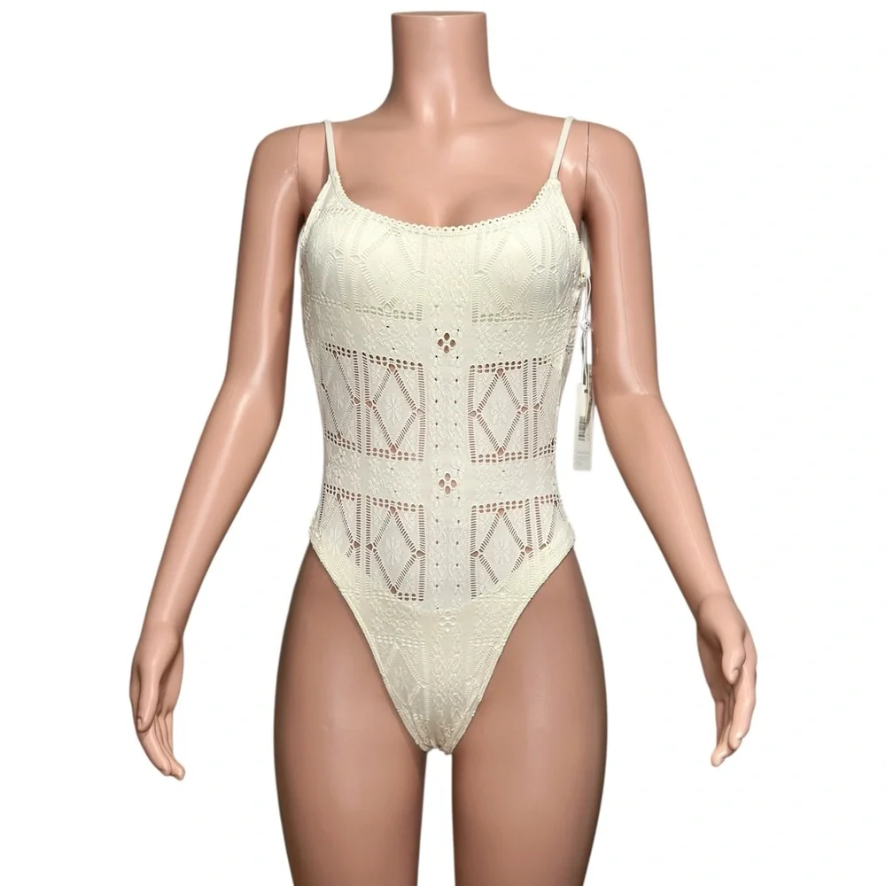 FRANKIES BIKINIS Juliet Cheeky One Piece Swimsuit, Angel Dust, Medium